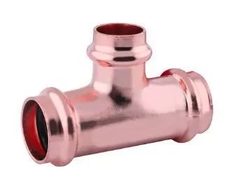 Réz press szűkítő T-idom 22x15x22mm